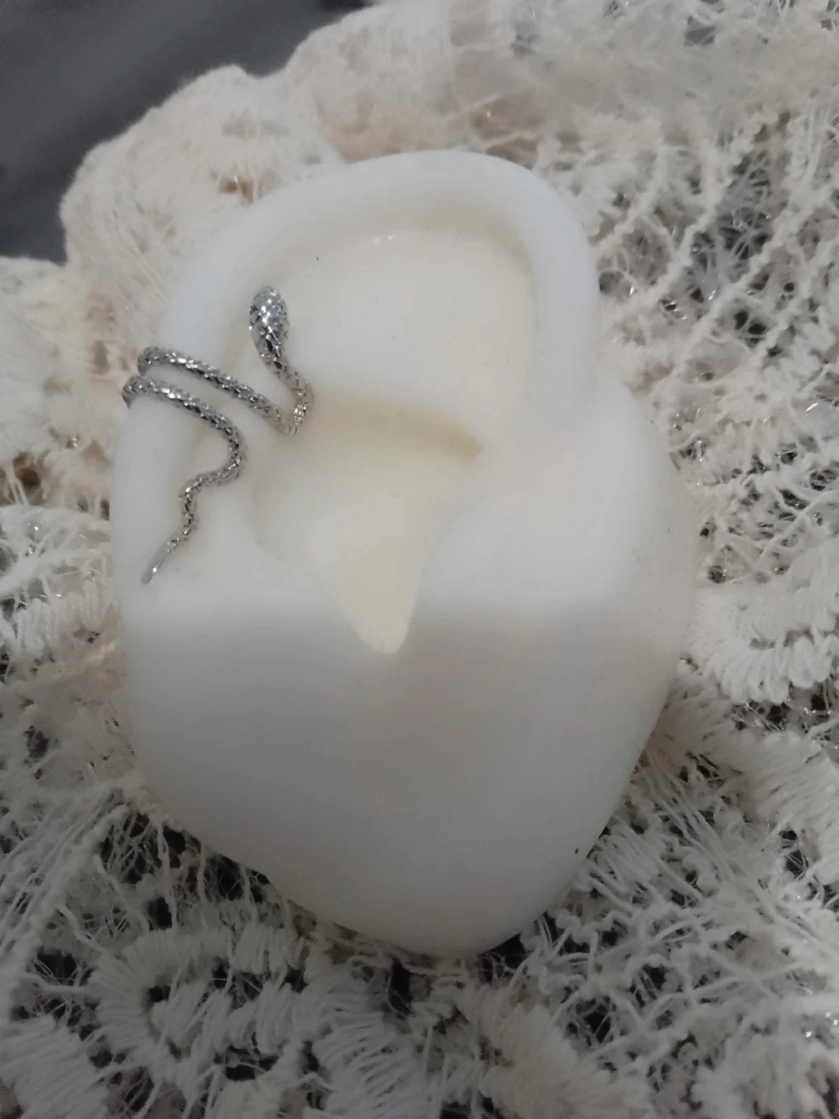Clip oreille serpent argenté – photo 2